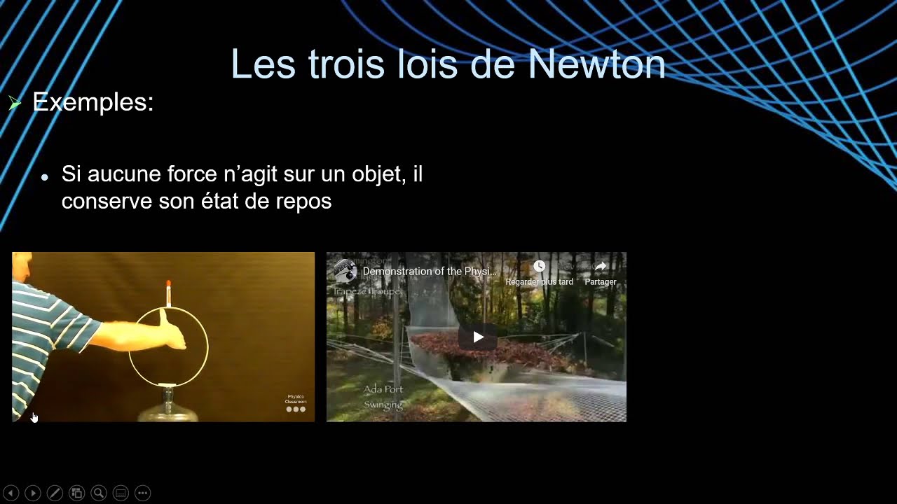 Physique 504 - Les forces: Les trois lois de Newton