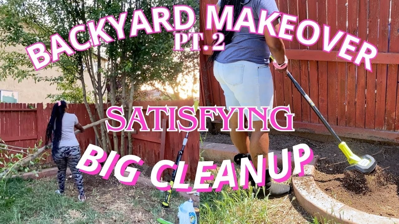 DIY BACKYARD MAKEOVER & YARD WORK CLEAN UP! | REPAIR SPRINKLERS  | GARDENING | LANDSCAPE | DIG PT. 2