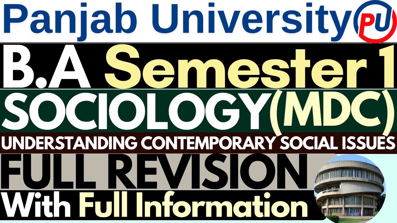 understanding contemporary social issues | BA Sem 1 Sociology | Sociology BA 1st Semester