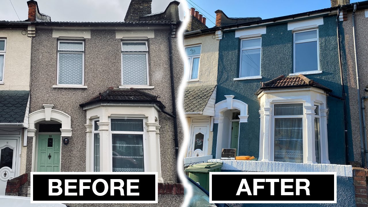 £100 HOME MAKEOVER // DIY PEBBLEDASH PAINTING + MY STOLEN LAPTOP // victorian renovation diaries