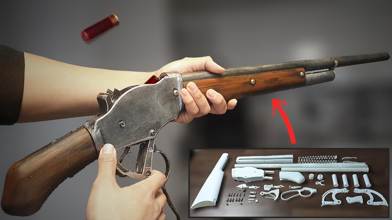 3D 프린터로 탄피 배출하는 총 만들기 m1887 터미네이터 샷건 / How to make shell ejecting gun M1877