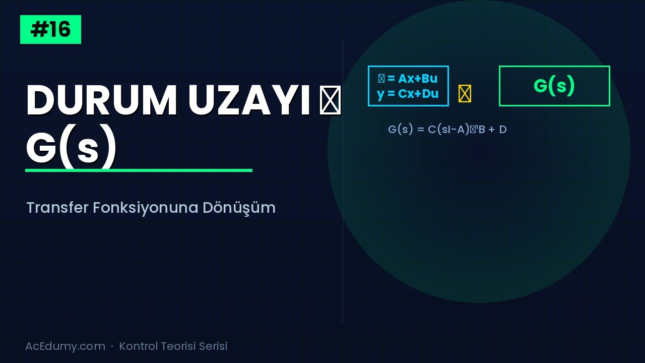 Kontrol Teorisi #16 — Durum Uzayından Transfer Fonksiyonuna