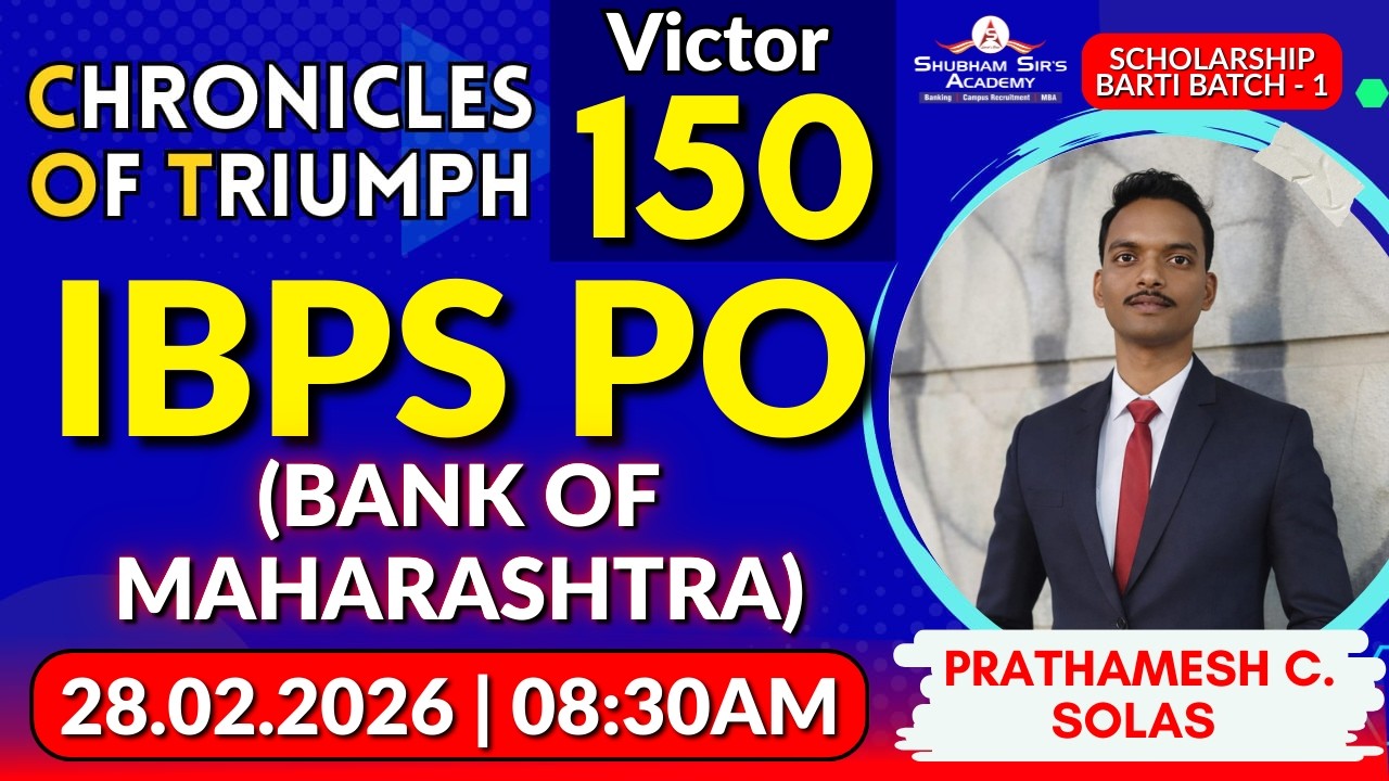 COT Victor 150 | PRATHAMESH C. SOLAS’s Journey #Motivation #SSA #banking #officer #success #bankexam