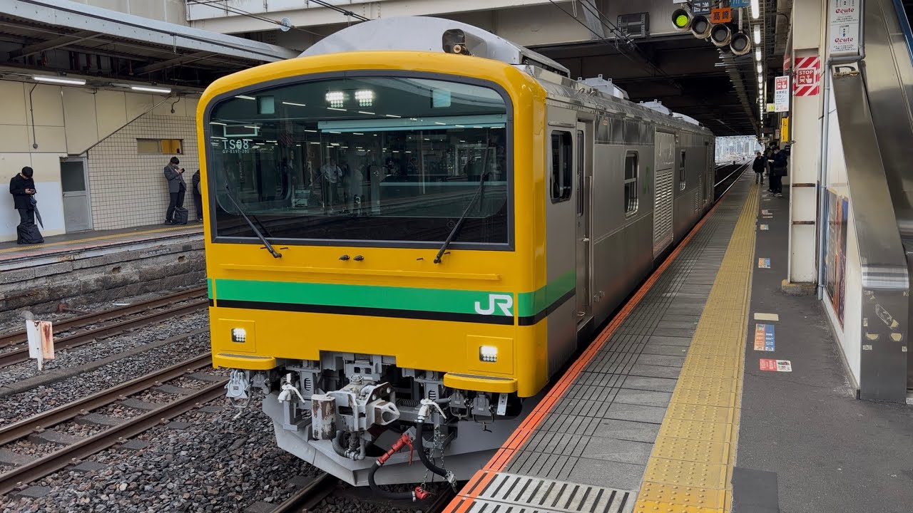 【4K高画質】【真岡SLとの分割併合訓練実施に伴う送り込み回送】GV-E197系200番台ｸﾝTS08編成のGV-E197-201号車が単独で大宮駅11番線を発着！（回9591D）2026.2.17