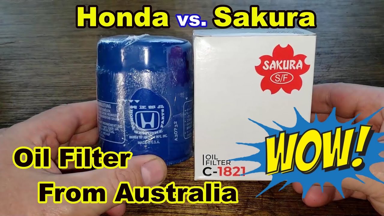 Honda Oil Filter 15400-PLM-A02 vs. Sakura Oil Filter C-1821 Oil Filter Cut Open Comparison