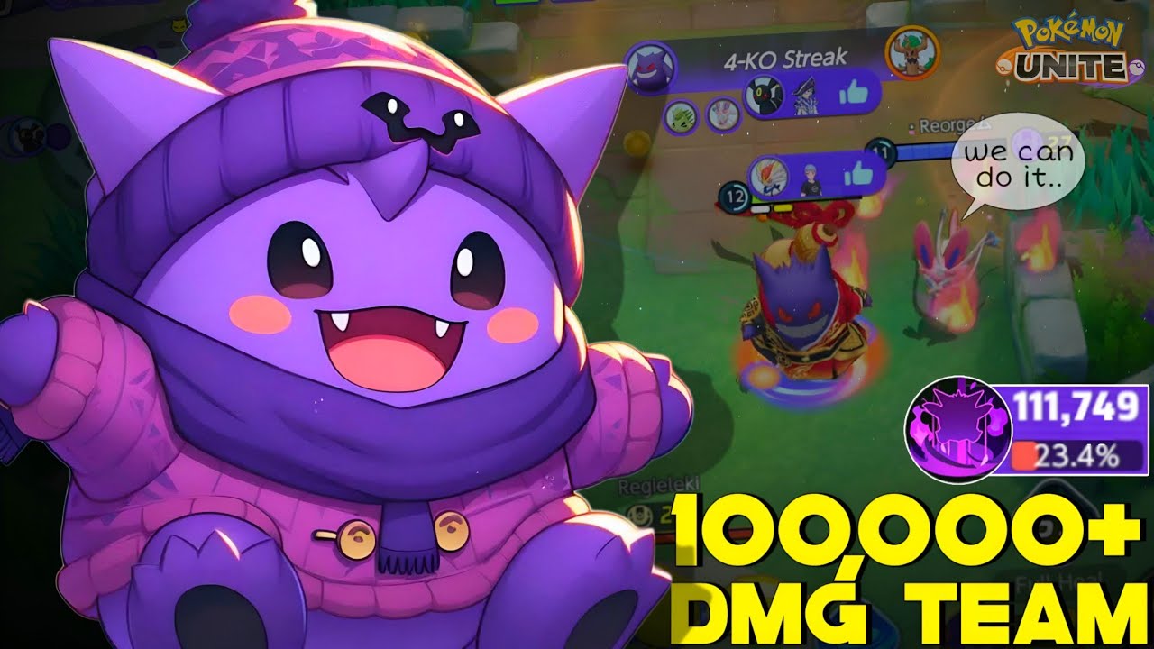 24 KILLS !!! GENGAR DESTROYED ENEMIES WITH 100K+ DAMAGE TEAM 😎 | POKEMON UNITE 