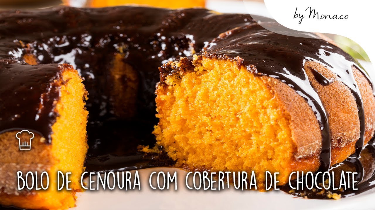 Feito com Amor - Bolo de Cenoura com cobertura de chocolate