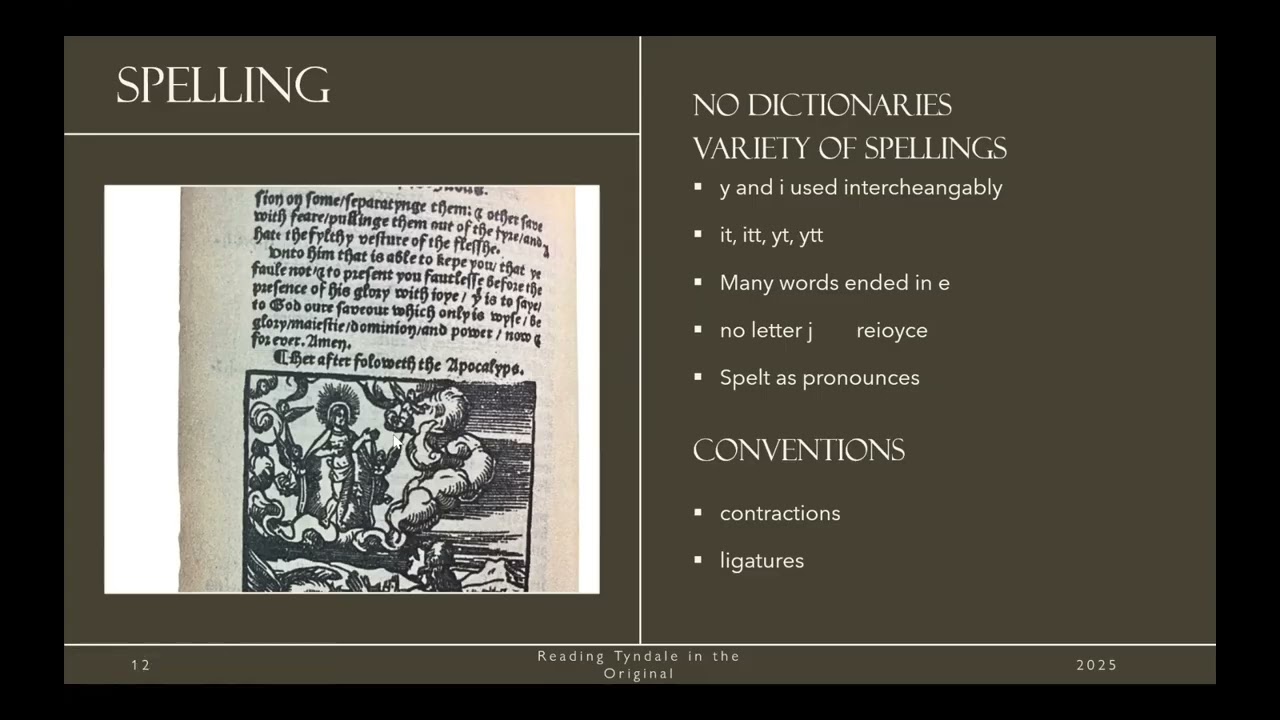 Orthography & Typography in Original Tyndale Publications