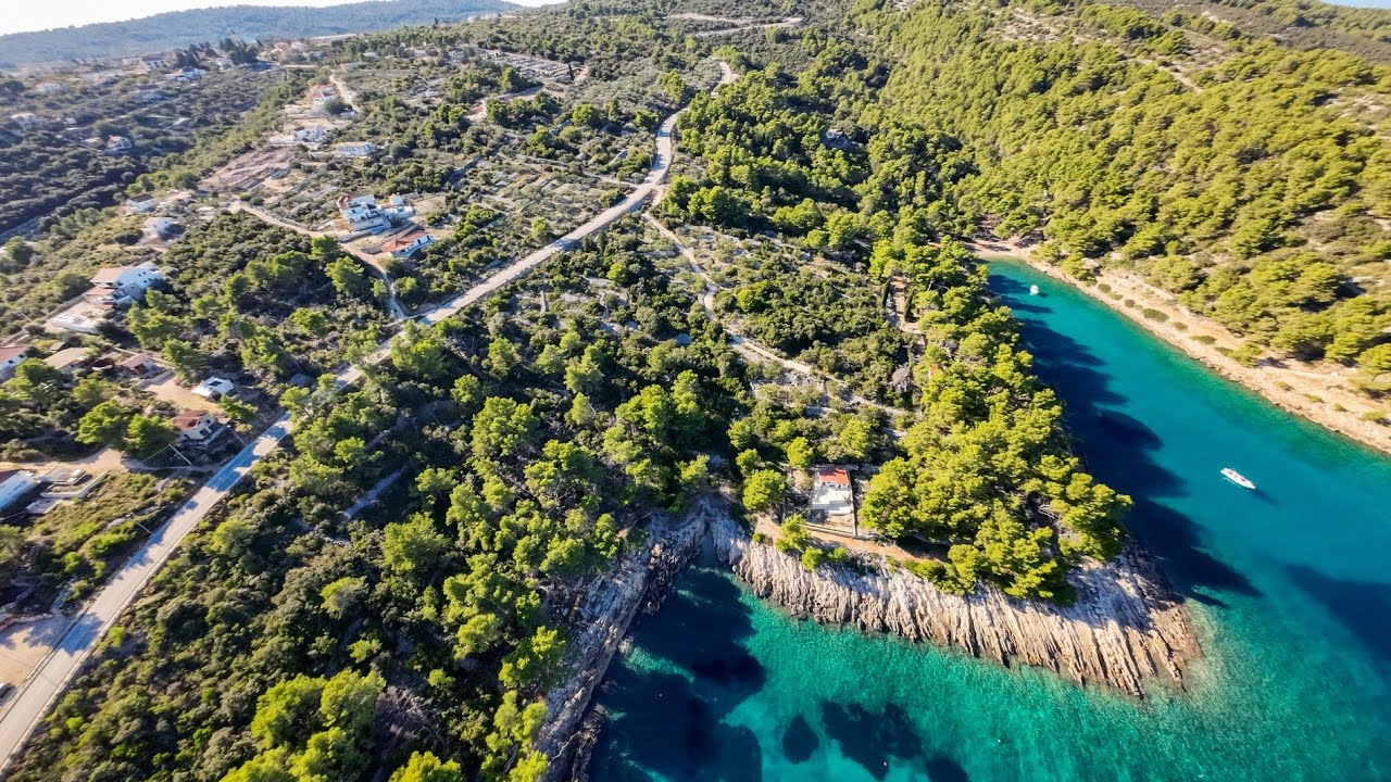 Island Solta, Rogac, Building land plot, sunny hillside with gorgeous 270 o seaview