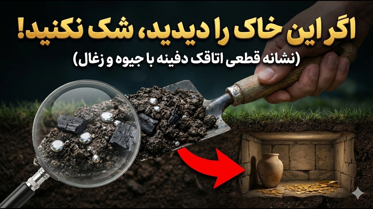 اگر این خاک را دیدید، شک نکنید! (نشانه قطعی اتاقک دفینه با جیوه و زغال) ⚱️🧪