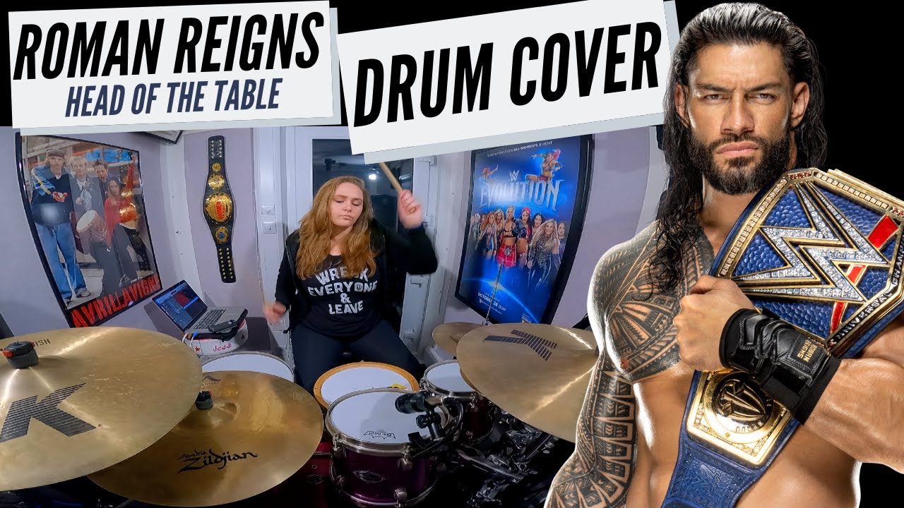 ROMAN REIGNS HEAD OF THE TABLE WWE DRUM COVER