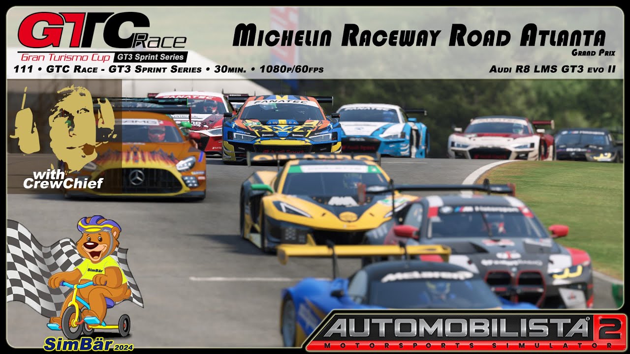 AMS2 111 • Michelin Raceway Road Atlanta • GTC Race - GT3 Sprint • 30min. • TripleScreen 1080p/60fps