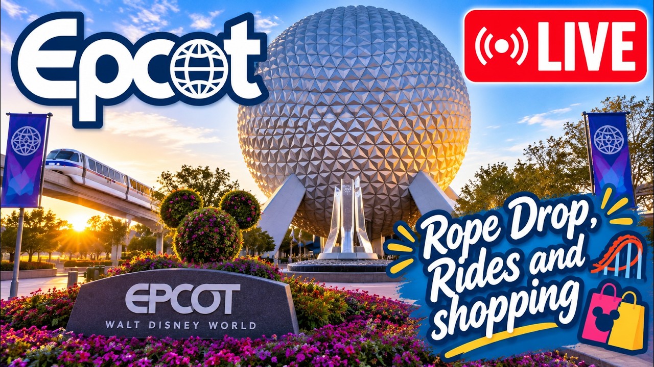 🔴 LIVE from EPCOT Morning Rope Drop! 🏰 Beating the Crowds & Checking Out What's New!