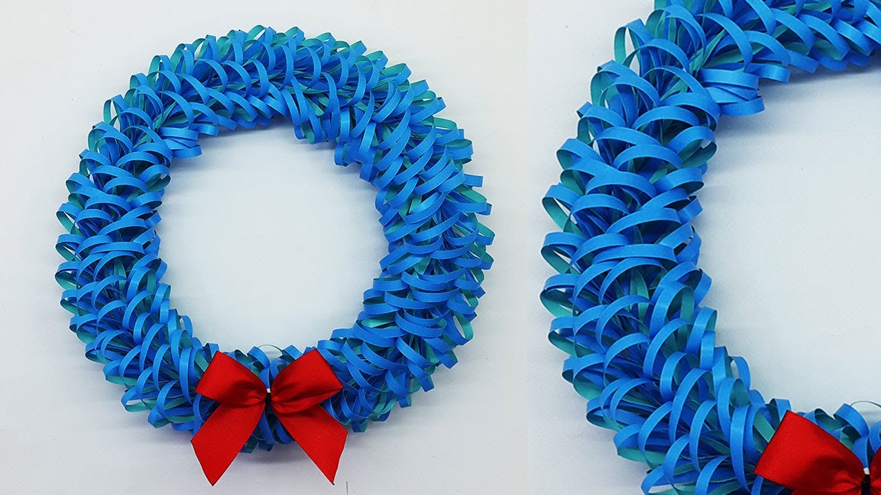 DIY How to Make Paper Christmas Wreath /Winter Decor | Paper Wreath for Christmas Decorations Ideas