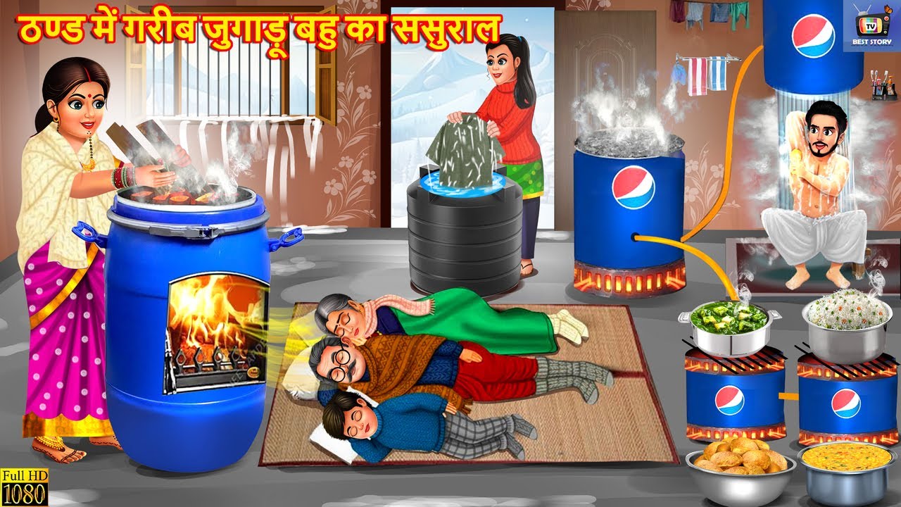 ठण्ड में गरीब जुगाड़ू बहु का ससुराल | Thand Ka Kahar | Hindi Kahani | Moral Stories | Hindi Cartoon
