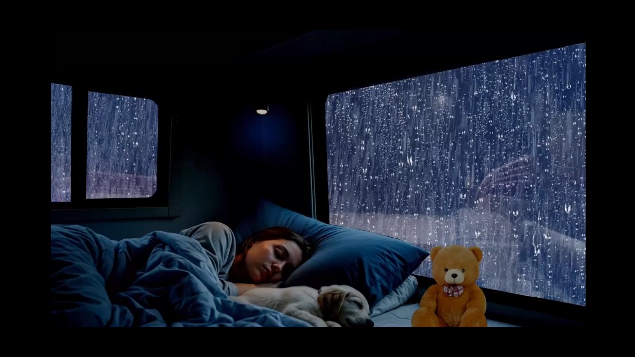 Rainy Night Highway Drive 🚗🌧️ Soothing Car Sounds for Sleep