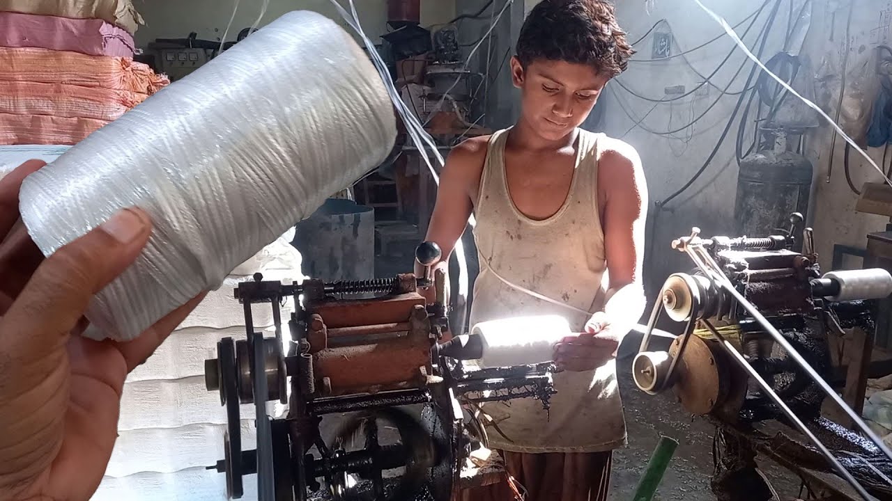 How to make plastic thread in local factory [Plastic sootly]