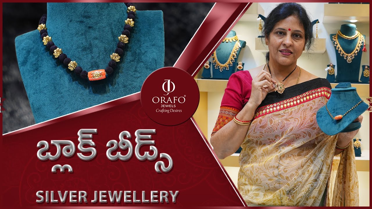 Black Beads Jewellery Collection | Silver Jewellery | Black Beads Designs | Orafo Jewels