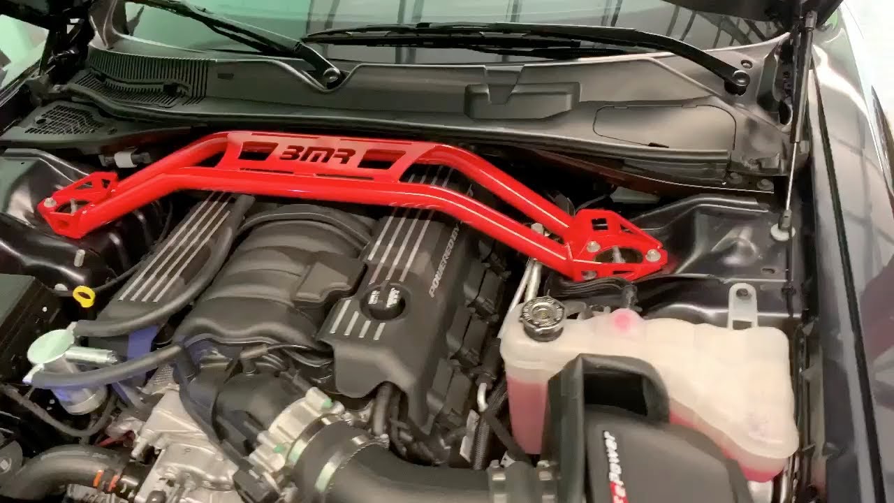2019 Dodge Challenger R/T ScatPack Widebody BMR front and rear strut tower bars install