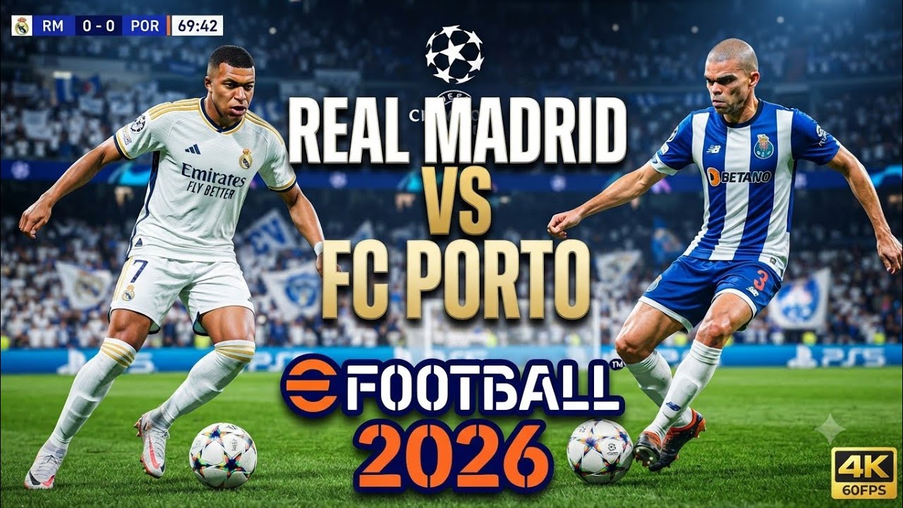 Real Madrid Vs Porto | efootball 2026 | 4K 60FPS