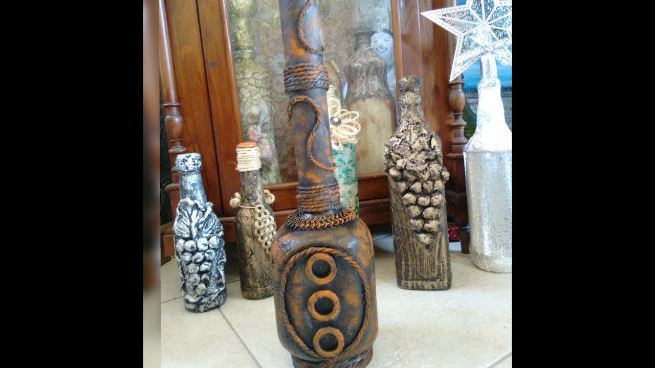 Garrafa com a pintura  falso  Ferrugem