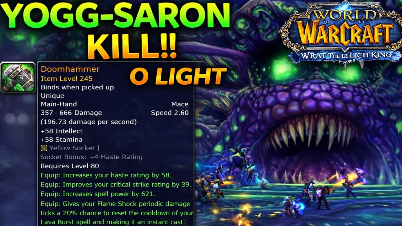 [gollum gaming] Realm First Yogg 0 Light - Death's Demise - Enhance PoV [Stormforge Frostmourne]