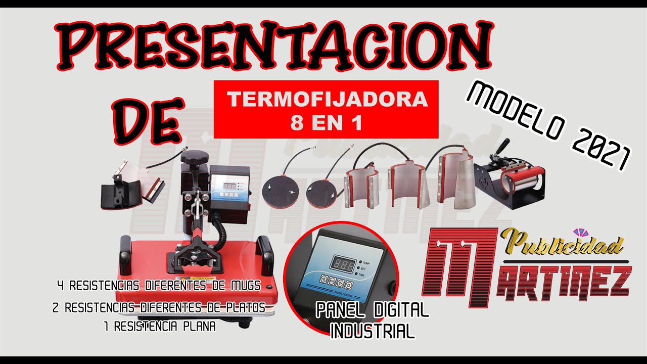 MANEJO DE TERMOFIJADORA 8 EN 1 PARA SUBLIMAR O ESTAMPAR
