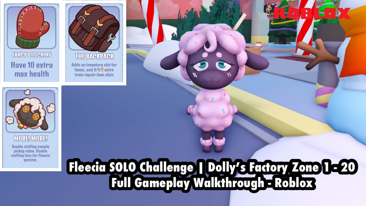 Fleecia SOLO Challenge | Dolly’s Factory Zone 1 - 20 Full Gameplay Walkthrough - Roblox