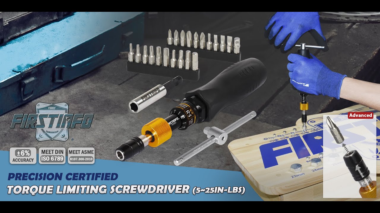 FIRSTINFO H51835 Certified Torque Screwdriver, 1/4 Inch ,Quick Release , 5-25 in-lbs with T-Handle