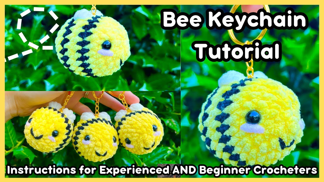 Bee Keychain Tutorial 💛 FREE Crochet Pattern, Instructions for Experienced AND Beginner Crocheters!