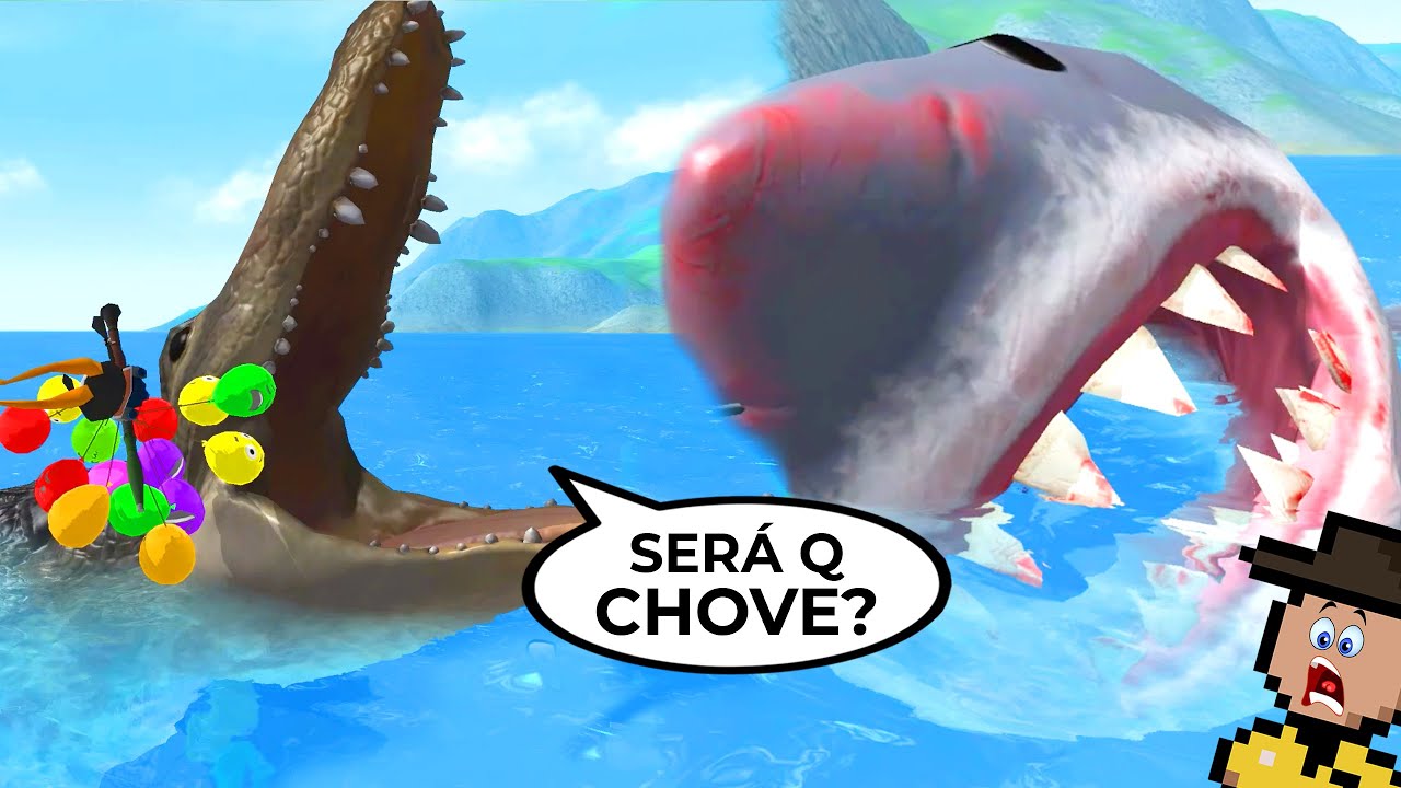 ENCONTRO do MEGALODON com CROCODILO (Amazing Frog • E14)