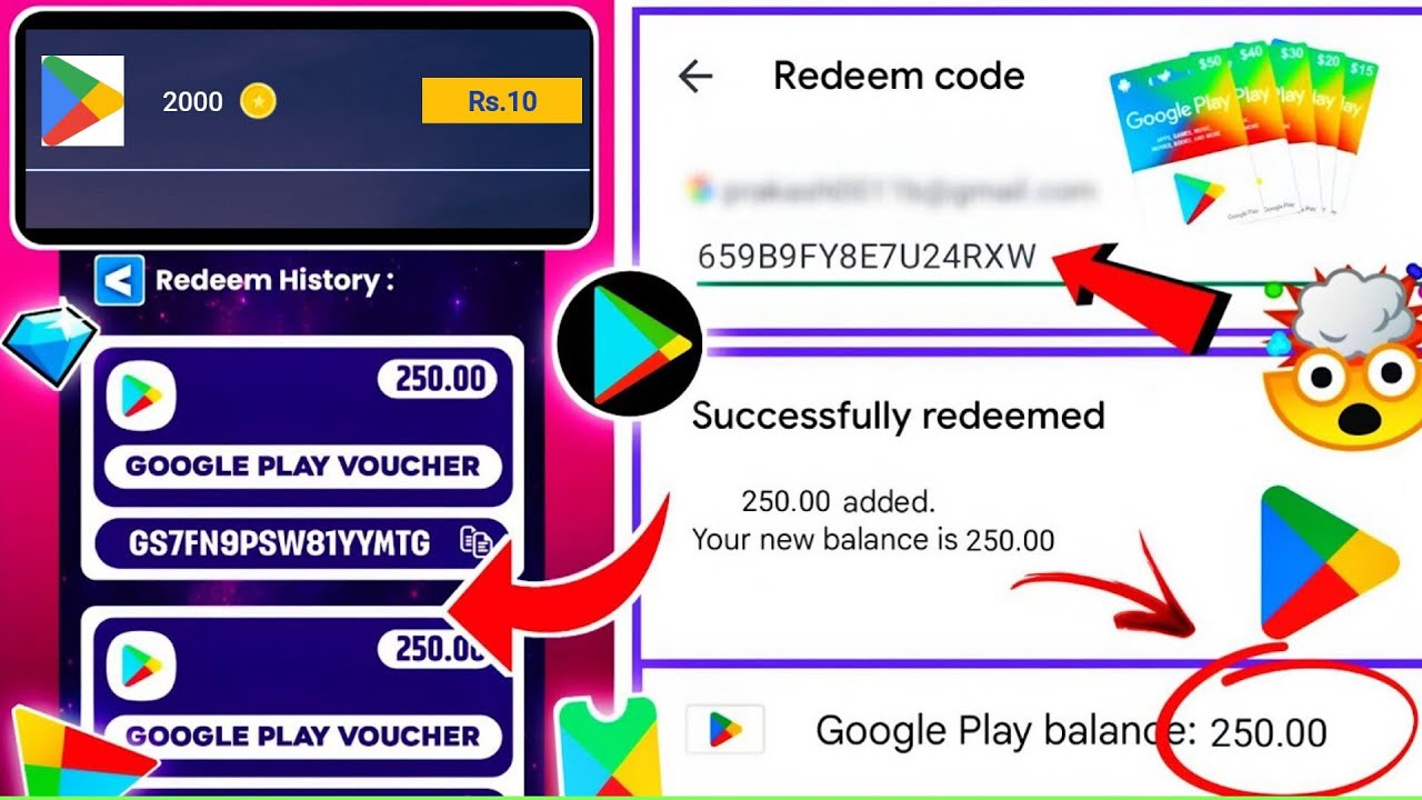 free redeem codes instant (criccoin app) | redeem code free | how to get google play redeem code