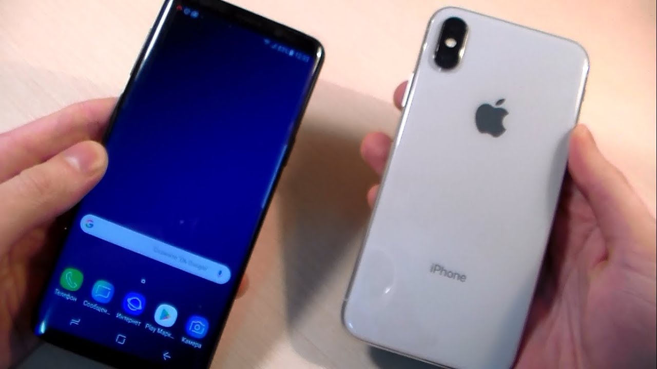Samsung Galaxy S9 против iPhone X (HD)