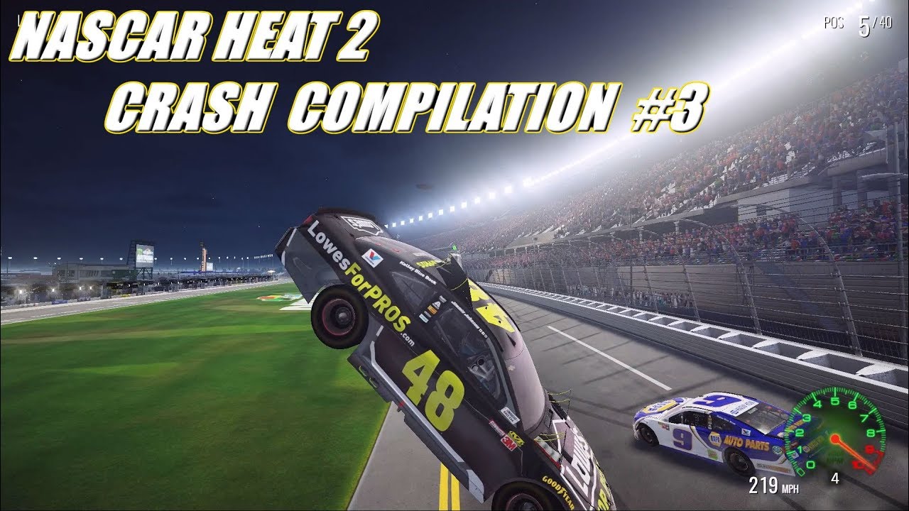 Nascar Heat 2 Crash Compilation #3 (HUGE FLIPS AND BLOWOVERS!!)