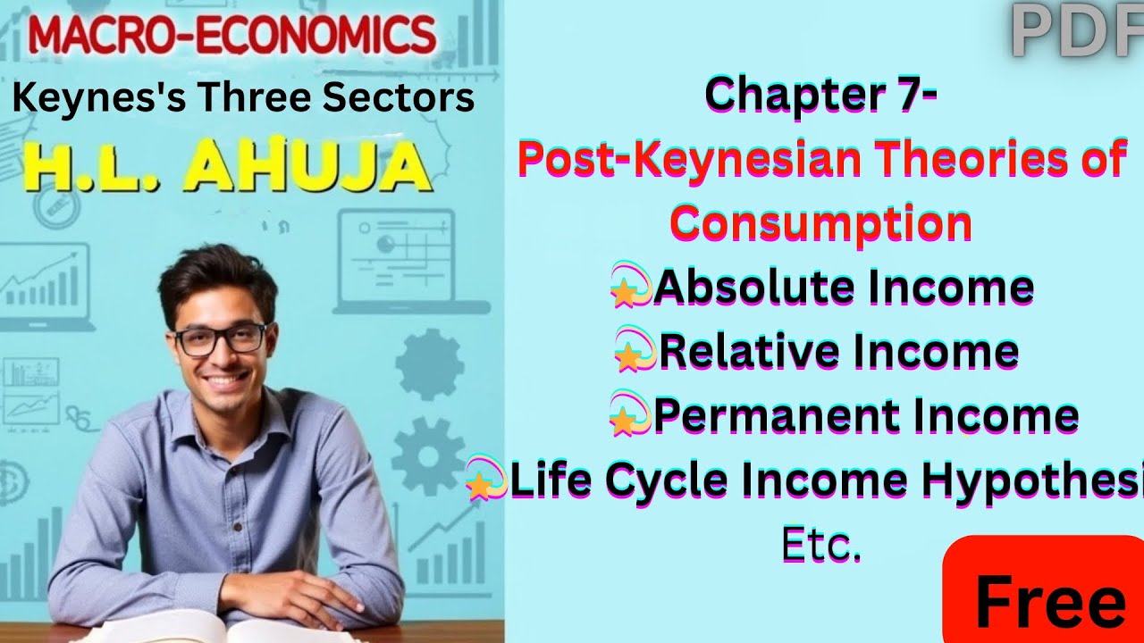 Post-Keynesian Theories of Consumption | Absolute,Relative,Permanent & Life Cycle Income| H.L. Ahuja