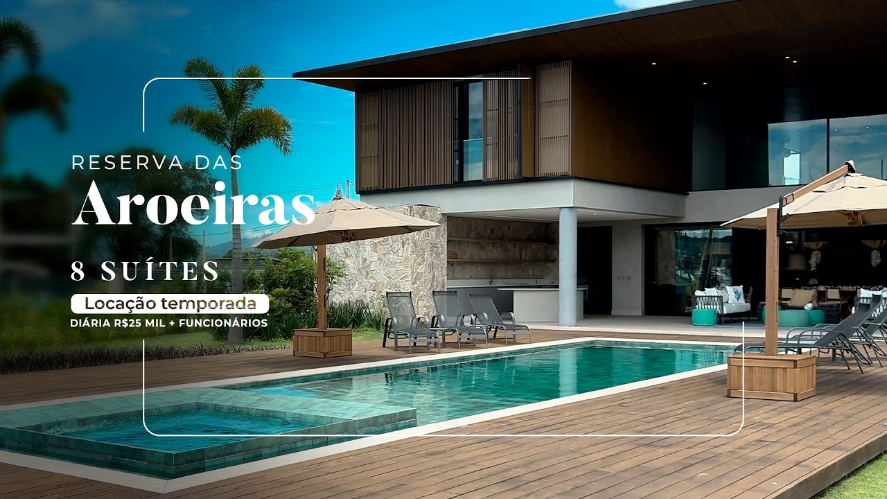 Disponível para locação temporada: casa com 8 suítes e cinema particular - CRAB5