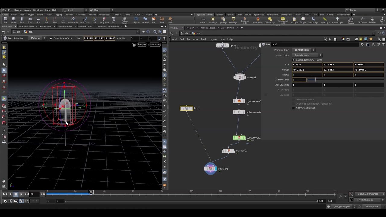 How to crop smoke based on bounding box in Houdini