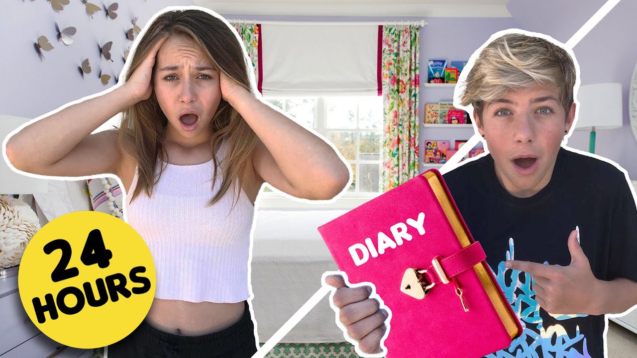 24 HOUR OVERNIGHT Challenge In My Sister's Room **CRUSH EXPOSED** 💋😝 | Walker Bryant