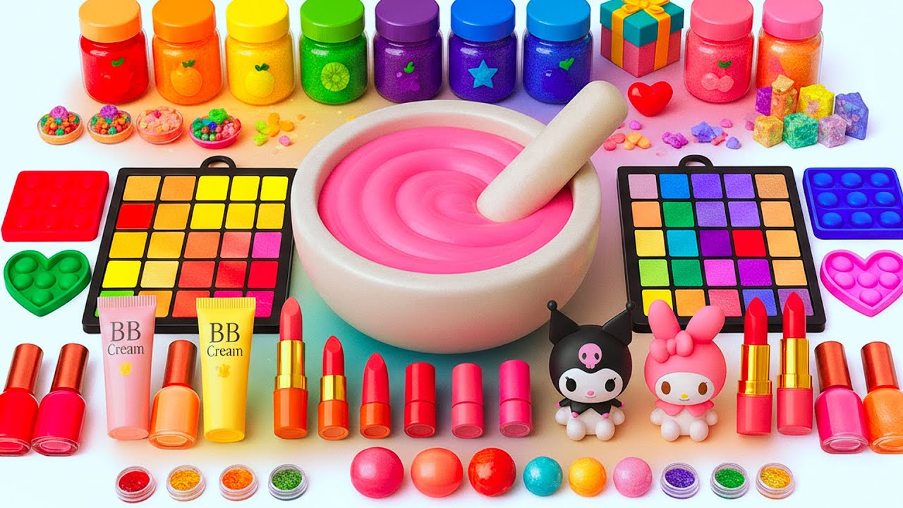 Satisfying Video DIY Making Slime Mixing Toothpaste Eyeshadow Makeup Cosmetics ASMR Slime Relax