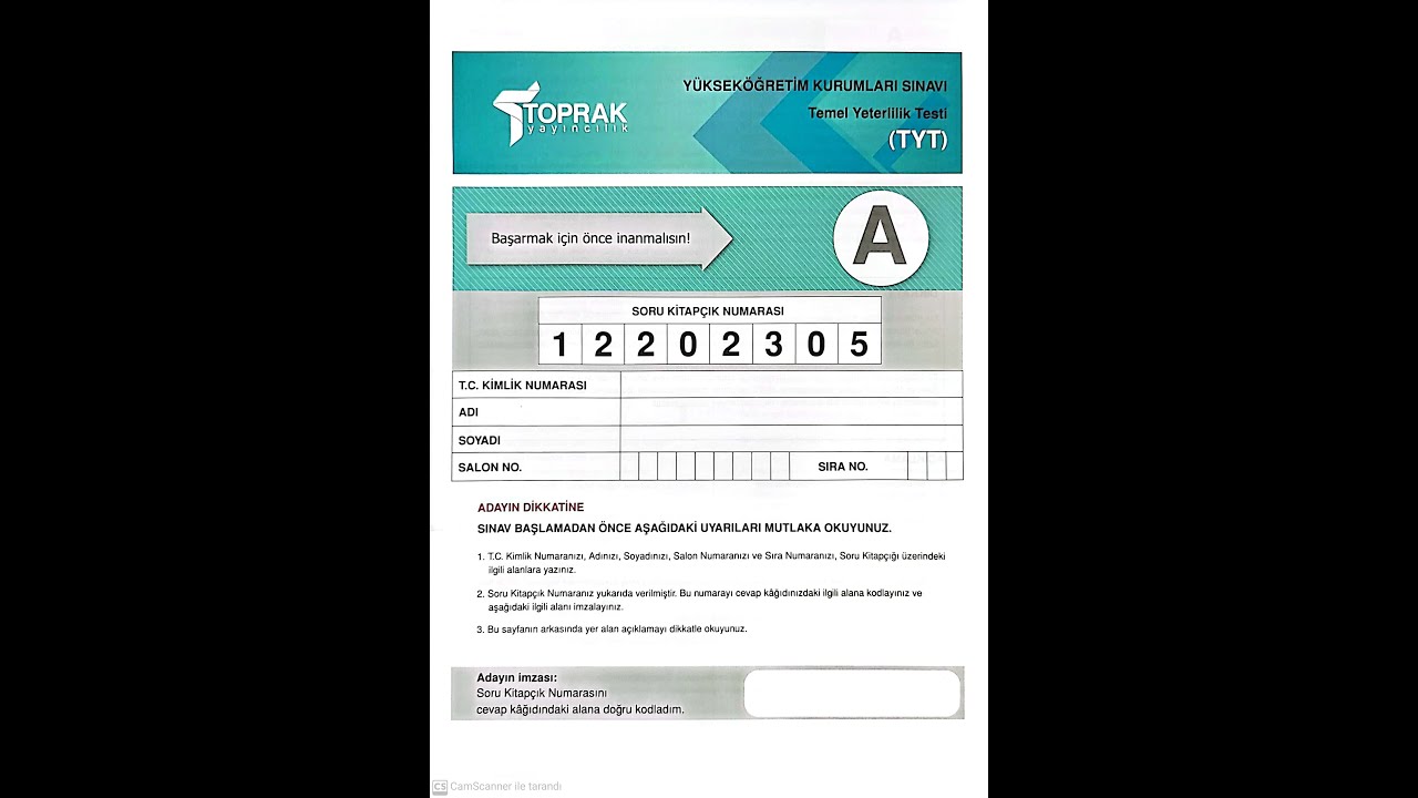 TOPRAK YAYINLARI 5 NOLU TYT DENEME SINAVI SORU ÇÖZÜMLERİ 08 08 2023