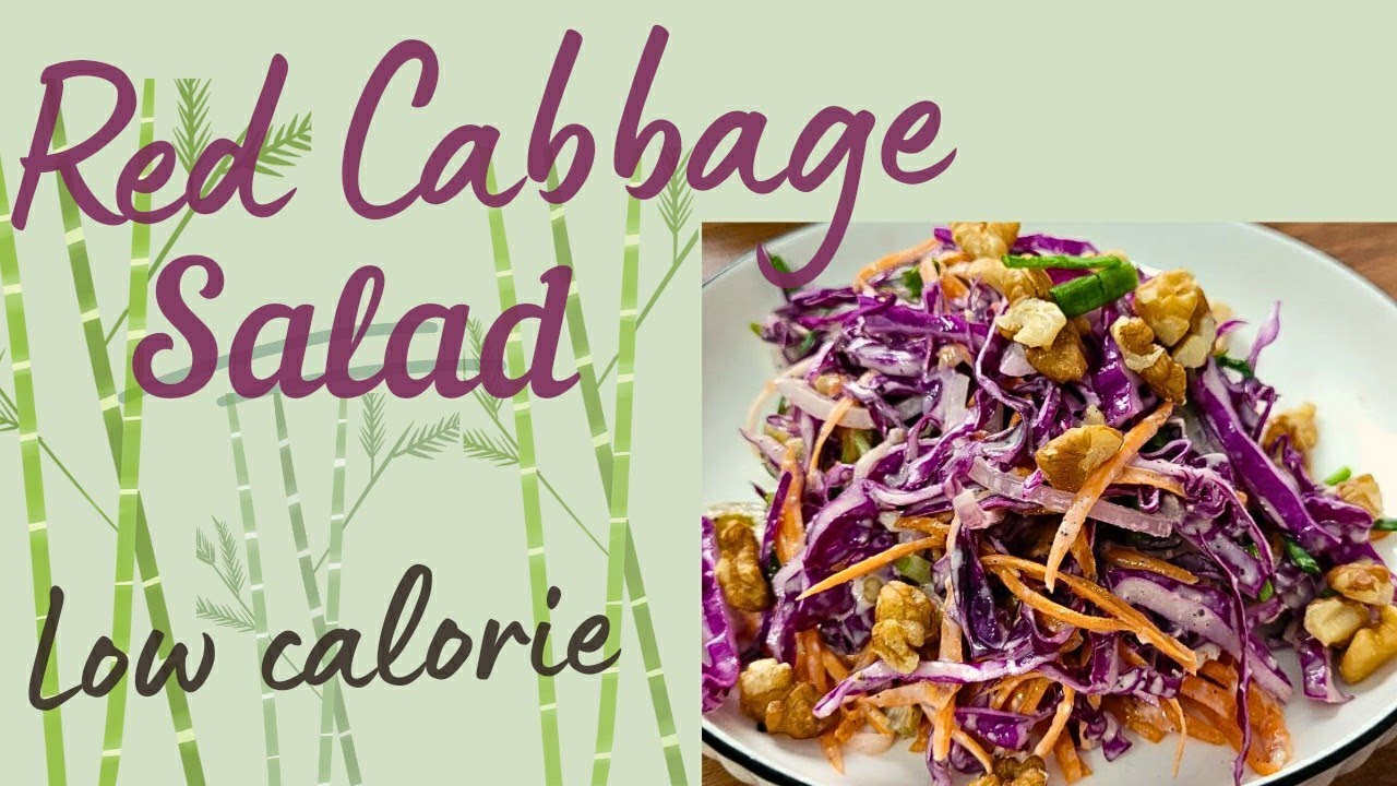 Easy Red Cabbage Salad | Red Cabbage Slaw-Perfect for BBQ | Vegan Red Cabbage Slaw #weightlossrecipe