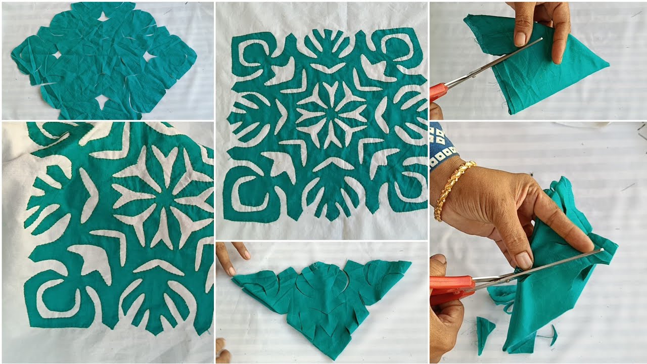Cutting✂️and Stitching🪡 Aplic Bed Sheet Cover  Beautiful Dezain  Applique Sindh's Beauty