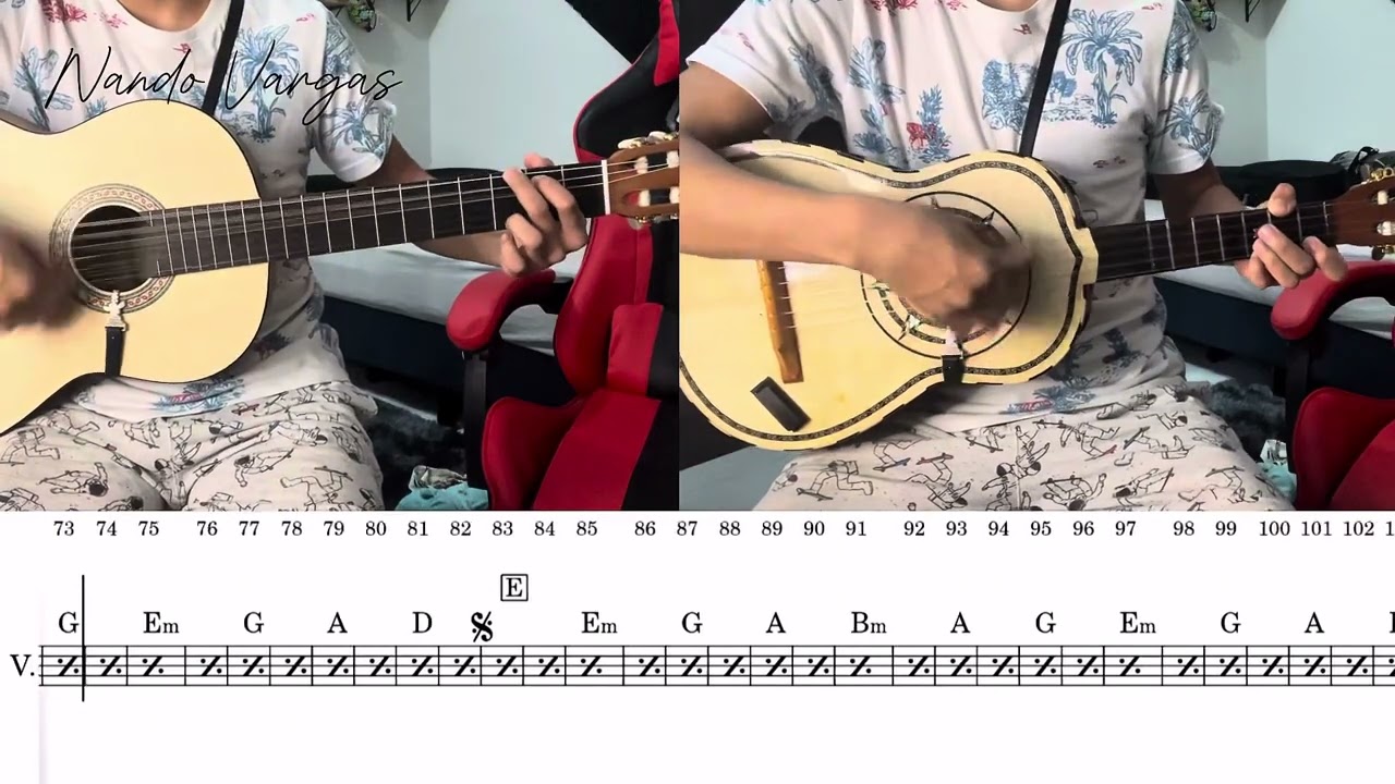 As&iacute; fue / Mariachi / Vihuela Guitarra Armon&iacute;a tutorial con partitura