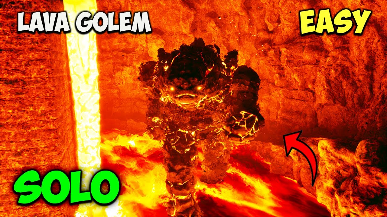 RAGNAROK Lava Golem EASY и SOLO сражаются в ARK Survival Ascended
