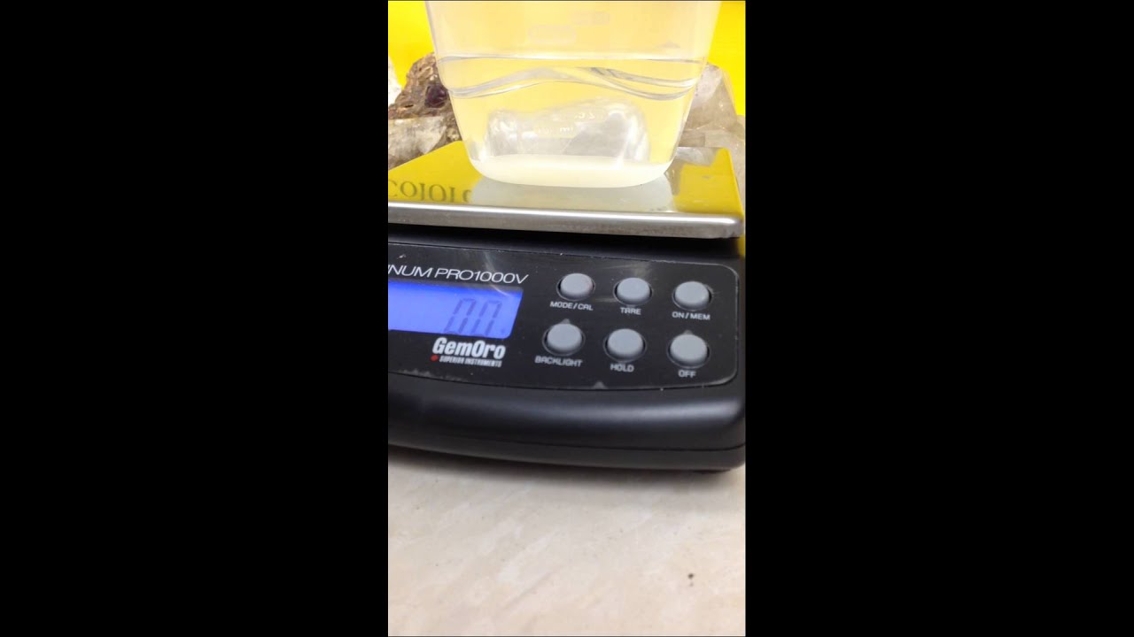 Specific Gravity test for mineral identification.