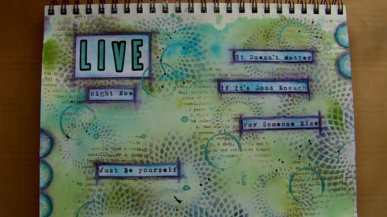 Mixed Media Art Journal Page -  Just Be Yourself