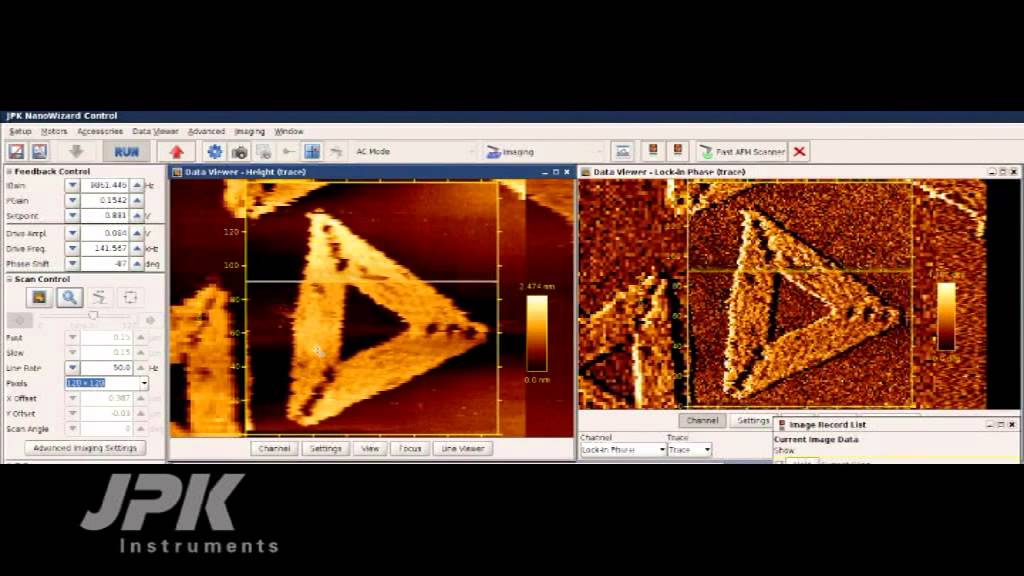 Atomic Force Microscopy - Fast scanning of triangular DNA Origami