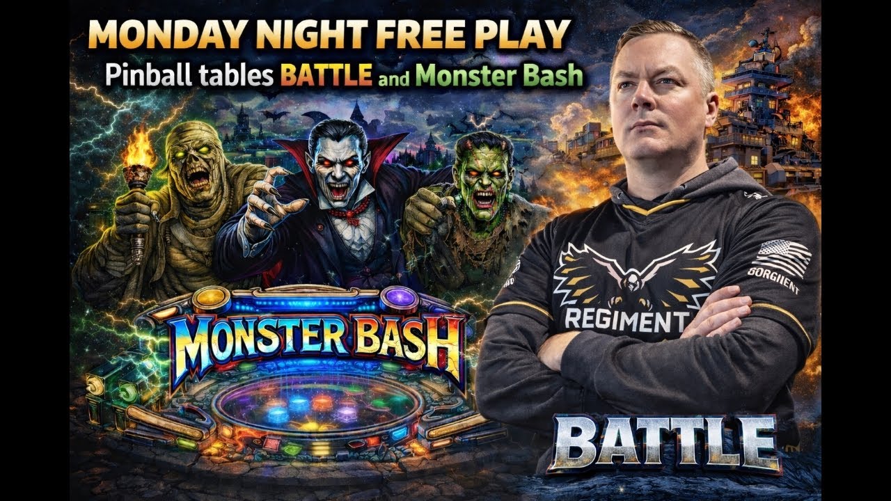 Monday Night FREE PLAY Pinball BATTLE and Monster Bash