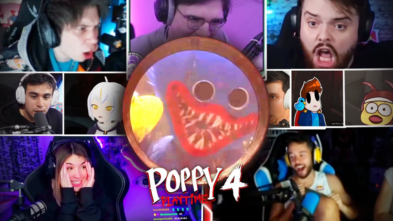 YOUTUBERS REACCIONANDO AL REGRESO DE HUGGY WUGGY | POPPY PLAYTIME 4