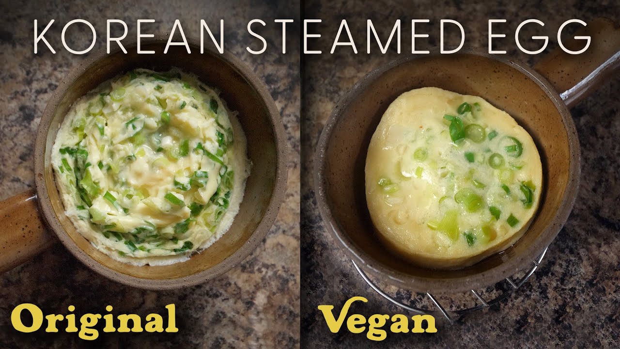 KOREAN STEAMED EGGS ♨️ Fast & Easy! Original VERSUS Vegan